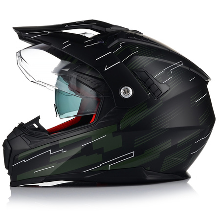 KASK MOTOCYKLOWY VITO MOLINO MAT ENDURO CROSS QUAD ATV + INTERKOM + BLENDA