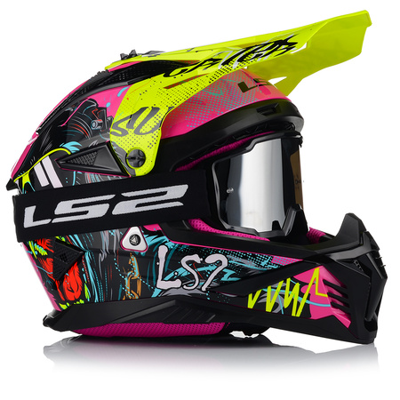KASK MOTOCYKLOWY | LS2 MX708 FAST II + GOGLE | LEKKI ENDURO CROSS QUAD ATV