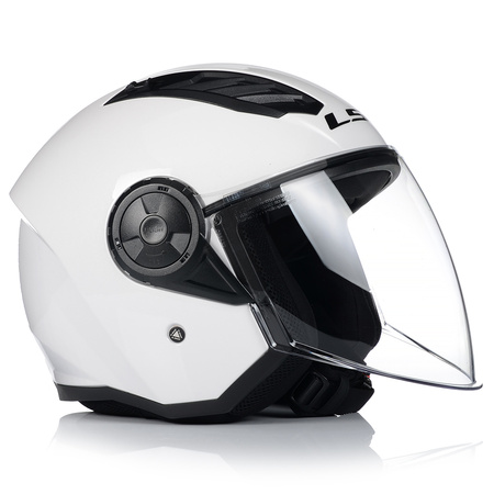 OTWARTY KASK MOTOCYKLOWY LS2 OF616 AIRFLOW II BIAŁY POŁYSK SKUTER CHOPPER