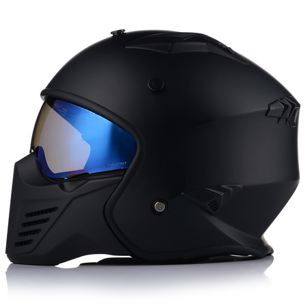 KASK MOTOCYKLOWY OTWARTY | VITO BRUZANO MATT | ODPINANA SZCZĘKA  + 2x SZYBA