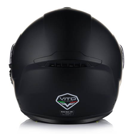 KASK MOTOCYKLOWY VITO FURIO CZARNY MAT SZCZĘKOWY + INTERKOM VITO BLUETOOTH