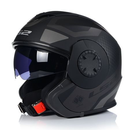 OTWARTY KASK MOTOCYKLOWY LS2 OF570 MAT 3w1 + DASZEK + SZYBA + BLENDA