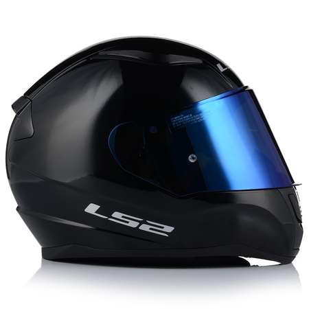 KASK MOTOCYKLOWY LS2 FF353 RAPID II CZARNY POŁYSK ECE 22.06 + NIEBIESKA SZYBA
