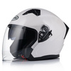 OTWARTY KASK MOTOCYKLOWY BIAŁY POŁYSK SKUTER CHOPPER + BLENDA + INTERKOM