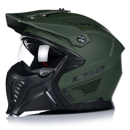 KASK MOTOCYKLOWY 4w1 LS2 OF606 MILI ODPINANA SZCZĘKA + DASZEK + 2xSZYBA