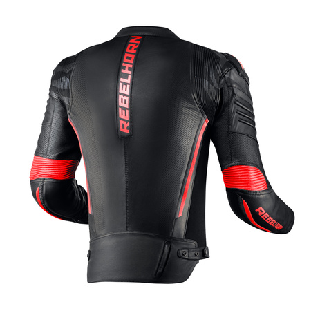 KURTKA MOTOCYKLOWA | REBELHORN VANDAL BLACK/RED | MĘSKA SKÓRZANA + GRATISY