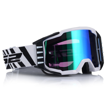 GOGLE MOTOCYKLOWE LS2 CHARGER PRO BIAŁE + 2x SZYBA LUSTRZANKA ANTIFOG