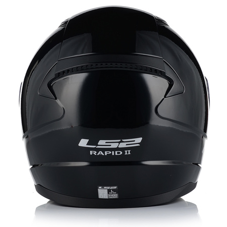 KASK MOTOCYKLOWY LS2 FF353 RAPID II CZARNY POŁYSK ECE 22.06 + TĘCZOWA SZYBA