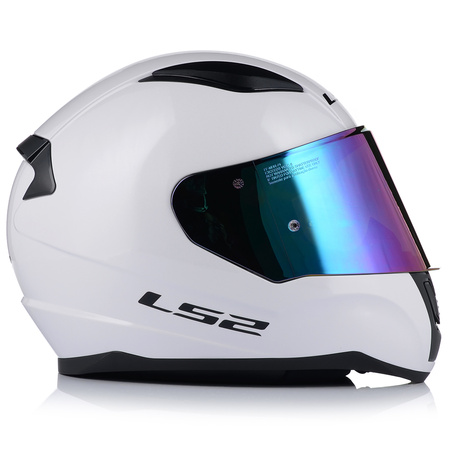 KASK MOTOCYKLOWY LS2 FF353 RAPID II BIAŁY POŁYSK ECE 22.06 + TĘCZOWA SZYBA 3XL