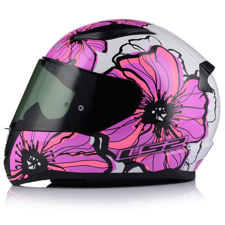 KASK MOTOCYKLOWY LS2 FF353 RAPID II POPPIES DAMSKI RÓŻOWY + CIEMNA SZYBA