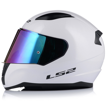 KASK MOTOCYKLOWY LS2 FF353 RAPID II BIAŁY POŁYSK ECE 22.06 + TĘCZOWA SZYBA 3XL