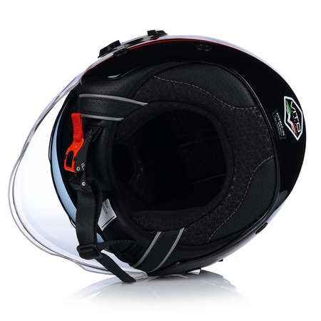 KASK MOTOCYKLOWY | VITO ISOLA JET RED | OTWARTY SKUTER CHOPPER + BLENDA