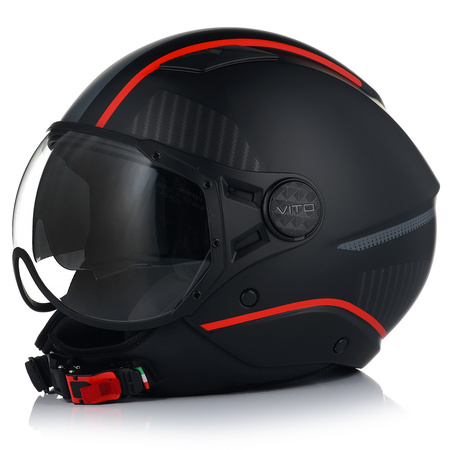 KASK MOTOCYKLOWY OTWARTY VITO LAVORI BLACK/RED XXL