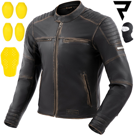 KURTKA MOTOCYKLOWA | REBELHORN HUNTER II | MĘSKA SKÓRZANA KLASYCZNA + GRATIS