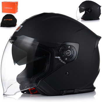 OTWARTY KASK MOTOCYKLOWY ORIGINE PALIO CZARNY MAT SKUTER CHOPPER + BLENDA