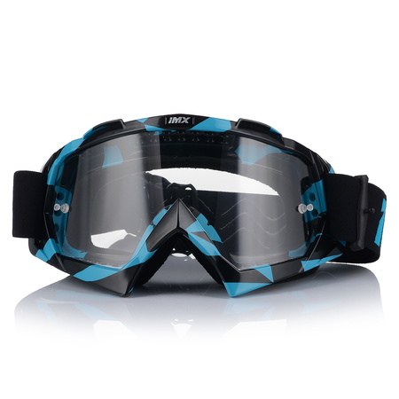 GOGLE MOTOCYKLOWE IMX MUD NIEBIESKIE ANTYPARA ANTIFOG CROSS QUAD ATV