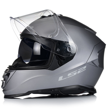 KASK MOTOCYKLOWY LS2 FF800 STORM II SZARY MATT + INTERKOM VITO BLUETOOTH