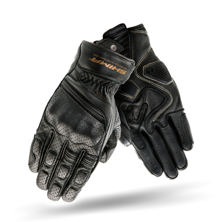RĘKAWICE MOTOCYKLOWE | SHIMA AVIATOR BLACK | MĘSKIE SKÓRZANE + GRATIS