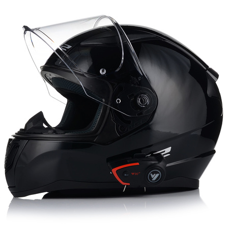 KASK MOTOCYKLOWY LS2 FF353 RAPID II CZARNY POŁYSK + INTERKOM VITO BLUETOOTH