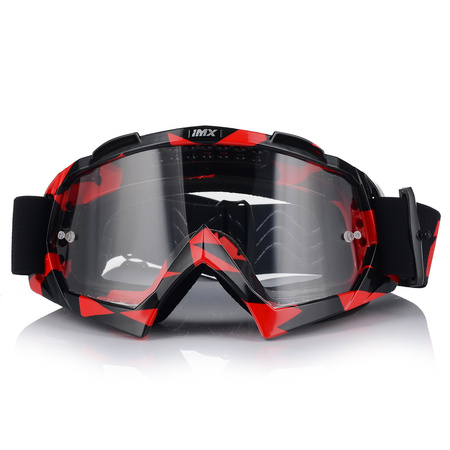 GOGLE MOTOCYKLOWE IMX MUD FLUO CZERWONE ANTYPARA ANTIFOG CROSS QUAD ATV