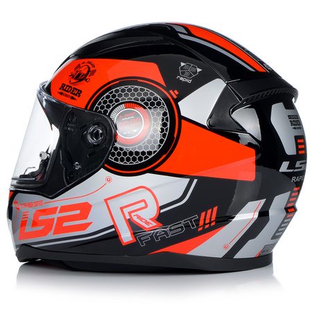 KASK LS2 FF353 RAPID STRATUS BLACK RED SILVER XXL