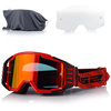 GOGLE MOTOCYKLOWE LS2 CHARGER PRO CZERWONE + 2xSZYBA LUSTRZANKA ANTIFOG