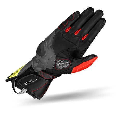 RĘKAWICE MOTOCYKLOWE | SHIMA ST-3 FLUO | DŁUGIE SKÓRZANE SPORTOWE + GRATIS