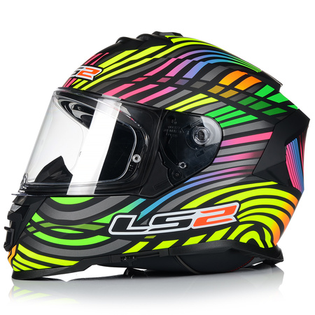 KASK MOTOCYKLOWY LS2 FF800 STORM II RAINBOW + PINLOCK + BLENDA ECER 22.06