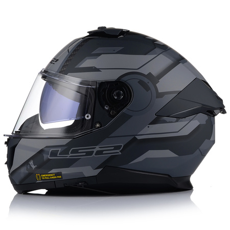 KASK MOTOCYKLOWY LS2 FF808 STREAM II SHADOW MATT SYSTEM PINLOCK + BLENDA