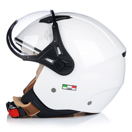 KASK MOTOCYKLOWY OTWARTY | VITO MODA BIAŁY | SKUTER CHOPPER ECE 22.06 LEKKI