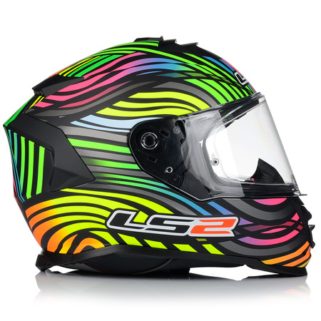 KASK MOTOCYKLOWY LS2 FF800 STORM II RAINBOW + PINLOCK + BLENDA ECER 22.06