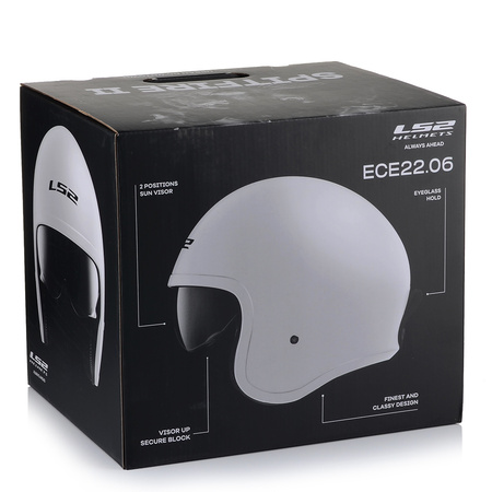 KASK MOTOCYKLOWY LS2 OF599 SPITFIRE TITAN OTWARTY NA SKUTER CHOPPER +BLENDA