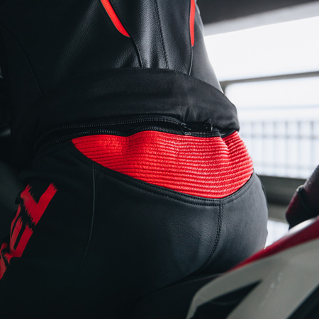 KURTKA MOTOCYKLOWA | REBELHORN REBEL BLK/RED | MĘSKA SKÓRZANA GARB + GRATISY