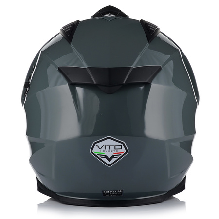 KASK MOTOCYKLOWY VITO MOLINO GREY ENDURO CROSS QUAD ATV + INTERKOM + BLENDA 2XL