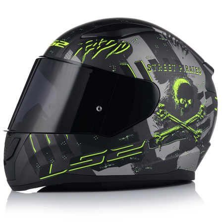 KASK MOTOCYKLOWY LS2 FF353 RAPID II PIRATES ECE 22.06 + CIEMNA SZYBA