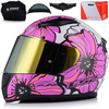 KASK MOTOCYKLOWY LS2 FF353 RAPID II POPPIES DAMSKI RÓŻOWY + ZŁOTA SZYBA