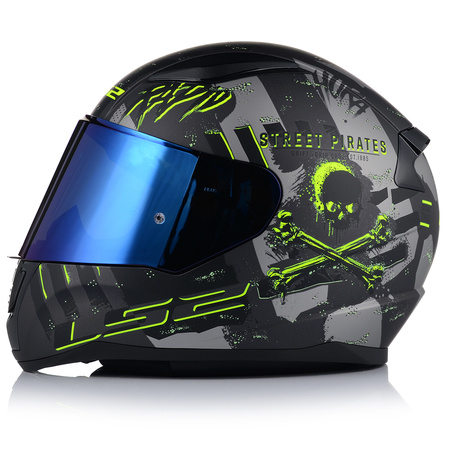 KASK MOTOCYKLOWY LS2 FF353 RAPID II PIRATES ECE 22.06 + NIEBIESKA SZYBA