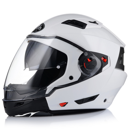 KASK MOTOCYKLOWY OTWARTY 2w1 AIROH EXECUTIVE BIAŁY ODPINANA SZCZĘKA +BLENDA