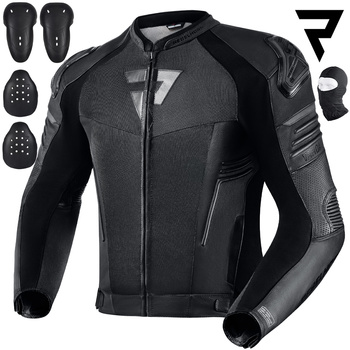 KURTKA MOTOCYKLOWA | REBELHORN VANDAL AIR BLACK | MĘSKA SKÓRZANA + GRATISY 44