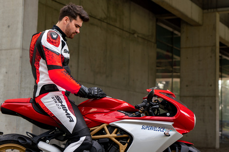 KURTKA MOTOCYKLOWA | SHIMA STR 2.0 FLUO | MĘSKA SKÓRZANA SPORTOWA + GRATIS