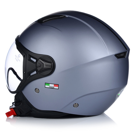 KASK MOTOCYKLOWY OTWARTY | VITO MODA | SZARY MAT SKUTER CHOPPER ECE 22.06 