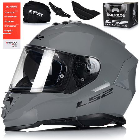 KASK MOTOCYKLOWY LS2 FF800 STORM II NARDO + PINLOCK + BLENDA ECER 22.06