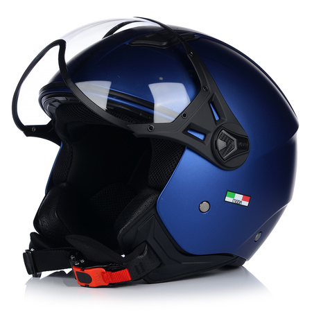 KASK MOTOCYKLOWY OTWARTY | VITO MODA RETRO BLUE | SKUTER CHOPPER ECE 22.06