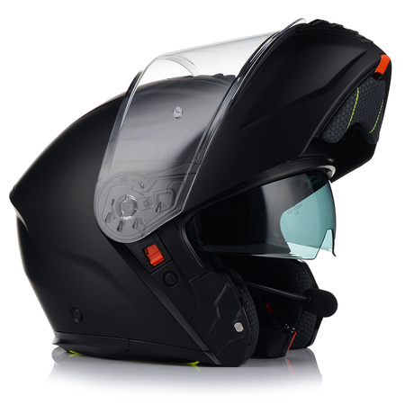 KASK MOTOCYKLOWY VITO FURIO CZARNY MAT SZCZĘKOWY + INTERKOM VITO BLUETOOTH