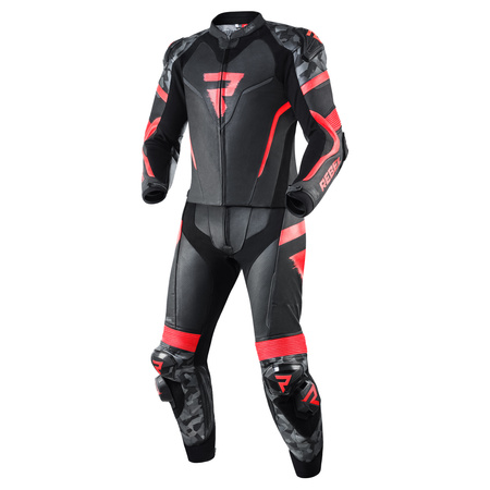 KURTKA MOTOCYKLOWA | REBELHORN REBEL BLK/RED | MĘSKA SKÓRZANA GARB + GRATISY