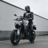 KURTKA MOTOCYKLOWA | REBELHORN FIGHTER BLK/WHT | MĘSKA SKÓRZANA SPORT + GRATIS