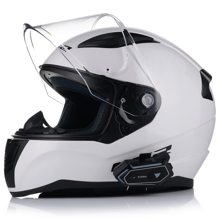 KASK MOTOCYKLOWY LS2 FF353 RAPID II BIAŁY POŁYSK + INTERKOM 1ST BLUETOOTH