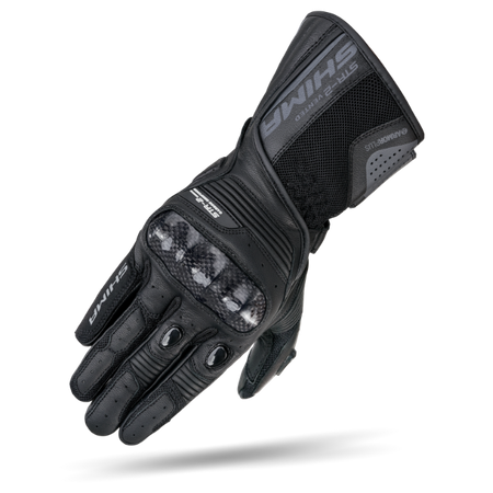 RĘKAWICE MOTOCYKLOWE | SHIMA STR-2 VENTED BLACK | SKÓRZANE SPORTOWO-MIEJSKIE