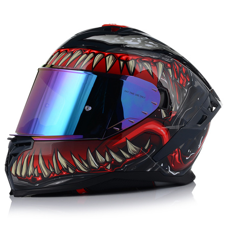 KASK MOTOCYKLOWY | VITO PRESTO MONSTER | INTEGRALNY + TĘCZOWA SZYBA + BLENDA