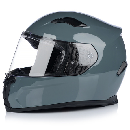 KASK MOTOCYKLOWY | VITO DUOMO | SZARY POŁYSK + INTERKOM VITO BLUETOOTH